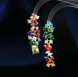 Vintage Zircon Water Drop Tassel Earrings for Women