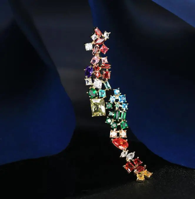 Vintage Zircon Water Drop Tassel Earrings for Women