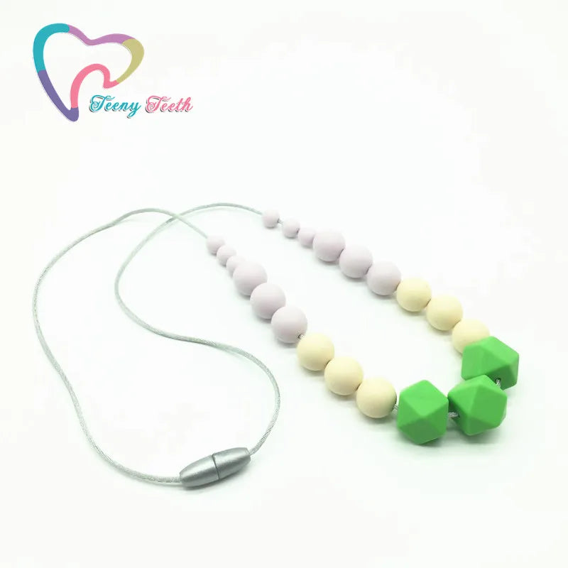 Natural Silicone Teething Necklace BPA-Free for Baby to Chew