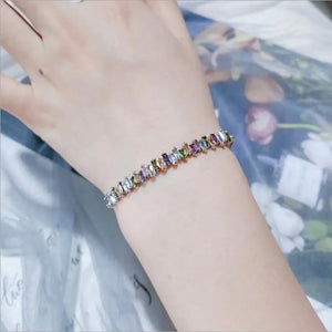 Rainbow CZ Tennis Bracelet Gorgeous Bangle Girls