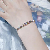 Rainbow CZ Tennis Bracelet Gorgeous Bangle Girls