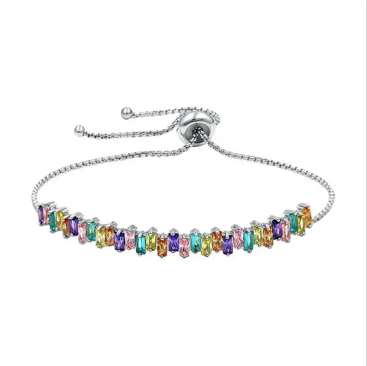 Rainbow CZ Tennis Bracelet Gorgeous Bangle Girls