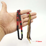 33-Bead Islam Tasbih Resin Bracelet with Tassels Yellow/Red