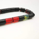 33-Bead Islam Tasbih Resin Bracelet with Tassels Yellow/Red