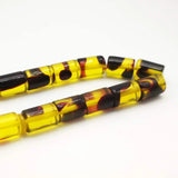 33-Bead Islam Tasbih Resin Bracelet with Tassels Yellow/Red