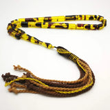 33-Bead Islam Tasbih Resin Bracelet with Tassels Yellow/Red