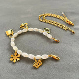 Shell Pearl Conch Necklace and Bracelet Set