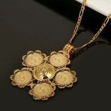 Ethiopian Big Cross Pendant Necklace Africa Coin Habesha Jewelry