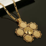 Ethiopian Big Cross Pendant Necklace Africa Coin Habesha Jewelry
