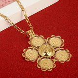 Ethiopian Big Cross Pendant Necklace Africa Coin Habesha Jewelry