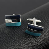 Patchwork Agate Silver Plated Cufflinks