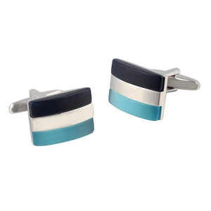 Patchwork Agate Silver Plated Cufflinks
