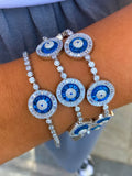 Geometric Disk Evil Eye Bracelet Set - Rose Bangles