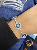 Geometric Disk Evil Eye Bracelet Set - Rose Bangles