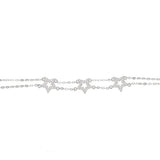 925 Sterling Silver CZ Star Charm Bracelet Delicate Star Link Chain
