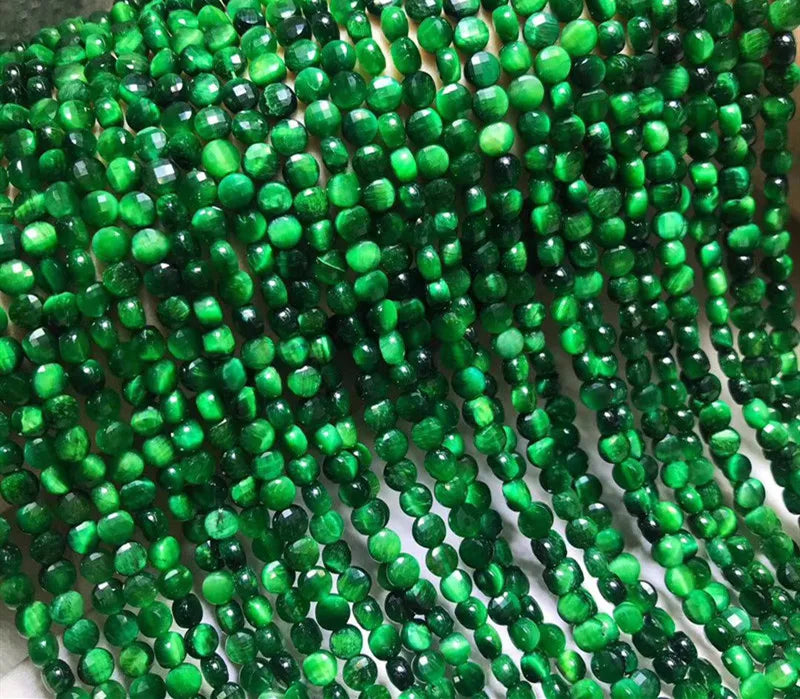 Tigereye Coin Beads 3*4mm Loose Beads for Jewelry Necklace