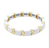 Rainbow Enamel Beads Stretch Bracelet Colorful Multicolored Tile Beads