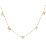 Tiny Butterfly Charm Necklace Silver Women Collar Chain