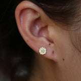 925 Silver Chrysanthemum Stud Earrings