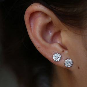 925 Silver Chrysanthemum Stud Earrings