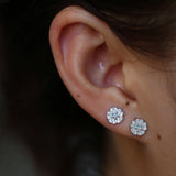 925 Silver Chrysanthemum Stud Earrings