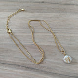 CZ Initial Alphabet Letter Charm Pearl Pendant Choker Necklace