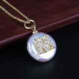 CZ Initial Alphabet Letter Charm Pearl Pendant Choker Necklace