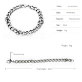 Titanium Stainless Steel Bracelet Men Chain Bracelets Punk Mens Jewelry