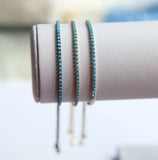 2mm Turquoise Gem 925 Silver Tennis Chain Bracelet