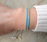 2mm Turquoise Gem 925 Silver Tennis Chain Bracelet