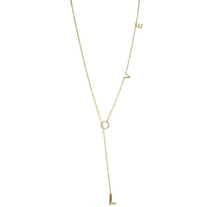 925 Sterling Silver Lariat Love Necklace Dainty Minimal Women Jewelry