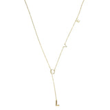 925 Sterling Silver Lariat Love Necklace Dainty Minimal Women Jewelry