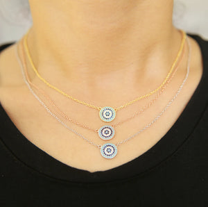925 Silver Multicolor Stone Necklace for Girls