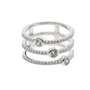 Double Layer CZ Stack Ring Women Size 6 7 Midi Finger Stackable Knuckle Ring