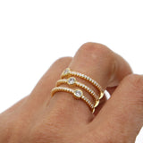 Double Layer CZ Stack Ring Women Size 6 7 Midi Finger Stackable Knuckle Ring