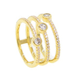Double Layer CZ Stack Ring Women Size 6 7 Midi Finger Stackable Knuckle Ring
