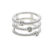 Double Layer CZ Stack Ring Women Size 6 7 Midi Finger Stackable Knuckle Ring