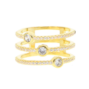 Double Layer CZ Stack Ring Women Size 6 7 Midi Finger Stackable Knuckle Ring