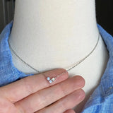 Fire Opal Three Stone Necklace on 925 Silver Chain