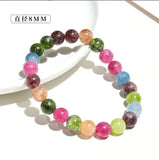 Watermelon Tourmaline Bracelet Beads 6-12mm Women Bangle