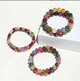 Watermelon Tourmaline Bracelet Beads 6-12mm Women Bangle