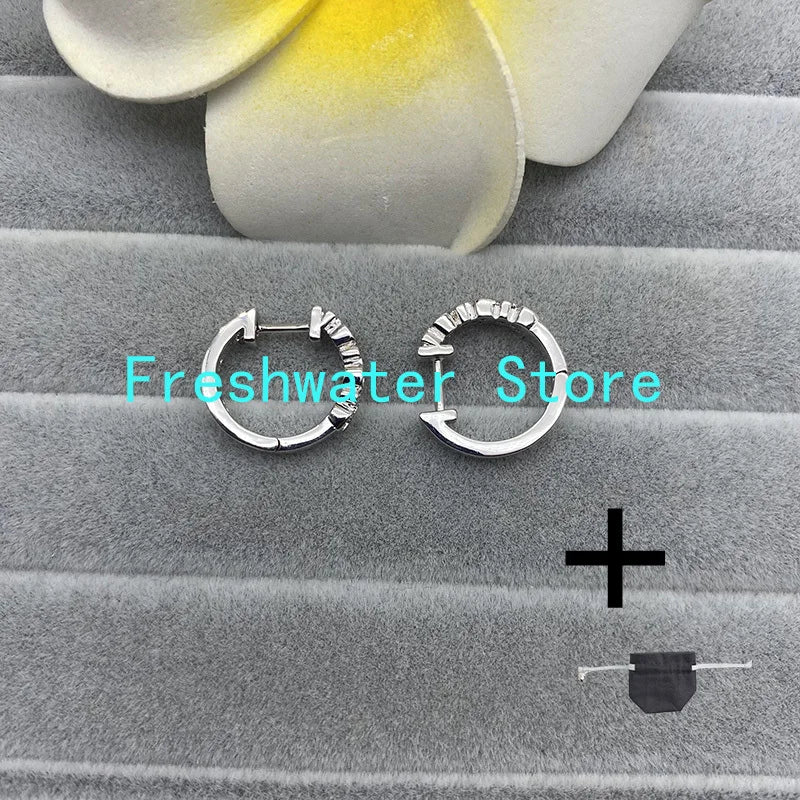 925 Silver Stud Earrings with Natural Pearls