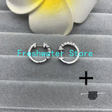 925 Silver Stud Earrings with Natural Pearls