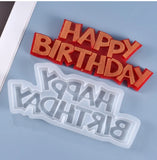 Geometric Happy Birthday Letter Silicone Mold - 1 pcs