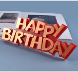 Geometric Happy Birthday Letter Silicone Mold - 1 pcs