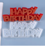 Geometric Happy Birthday Letter Silicone Mold - 1 pcs