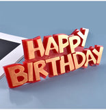 Geometric Happy Birthday Letter Silicone Mold - 1 pcs