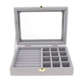 Travel Jewelry Display Case with Glass Lid
