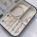 Travel Lady Jewelry Box Organizer PU Leather Earring Ring Necklace Storage