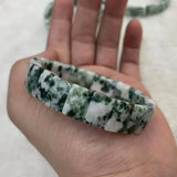 Tree Agate Beads Bracelet Gemstone Bangle for Woman Man